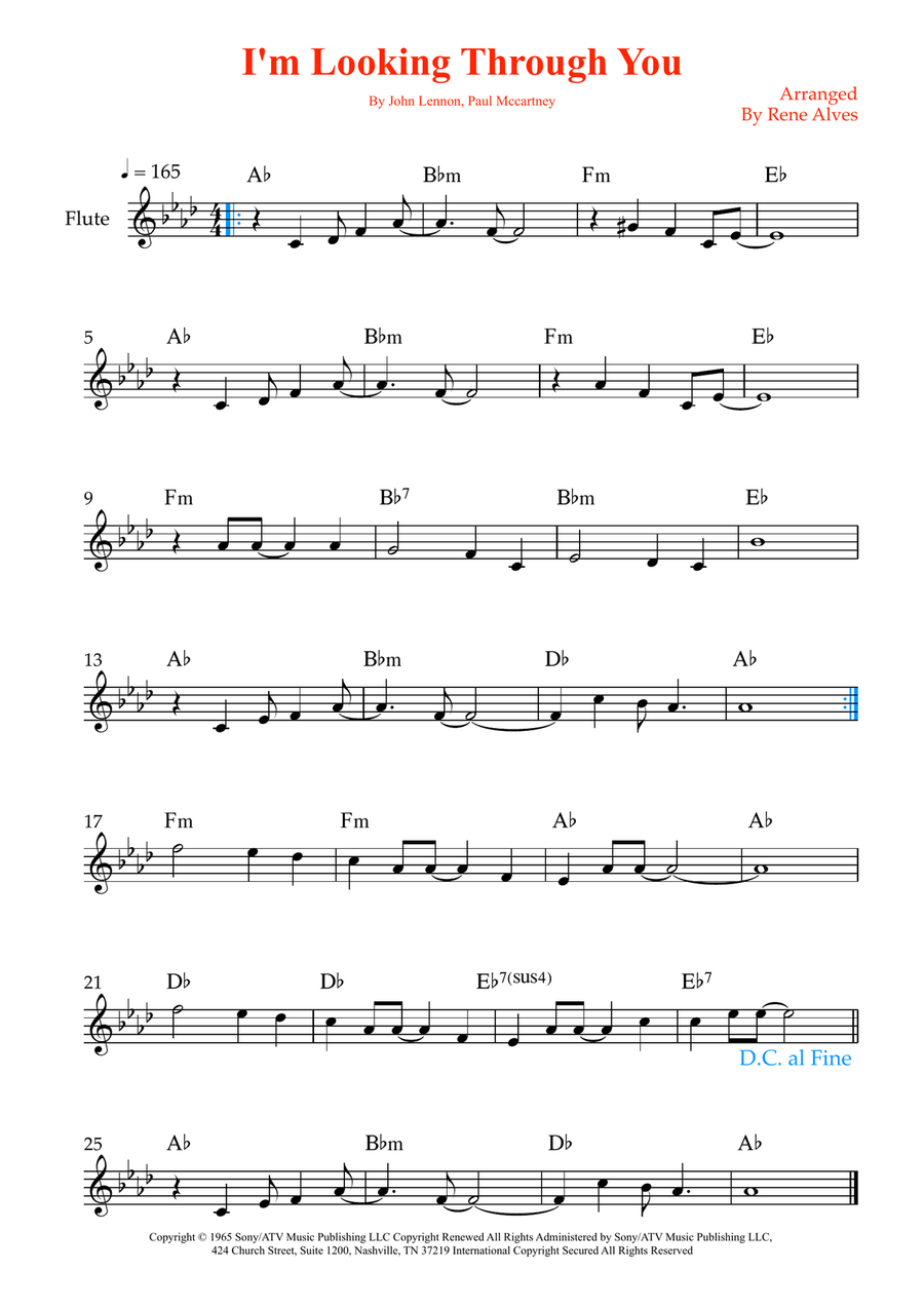 I'm Looking Through You I'm Looking Through You Flute Solo scores gallery preview page 1