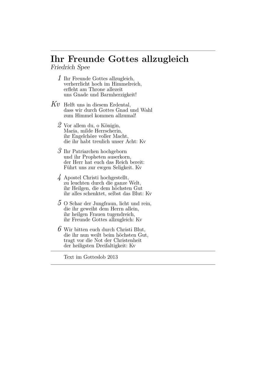 Ihr Freunde Gottes allzugleich (Gotteslob 542) Piano Solo scores gallery preview page 3