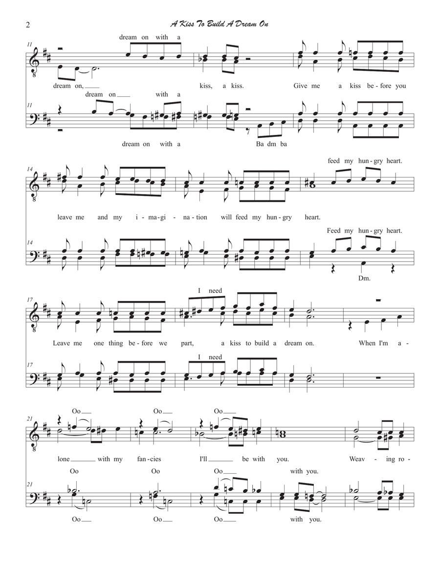 A Kiss To Build A Dream On 4-Part scores gallery preview page 2
