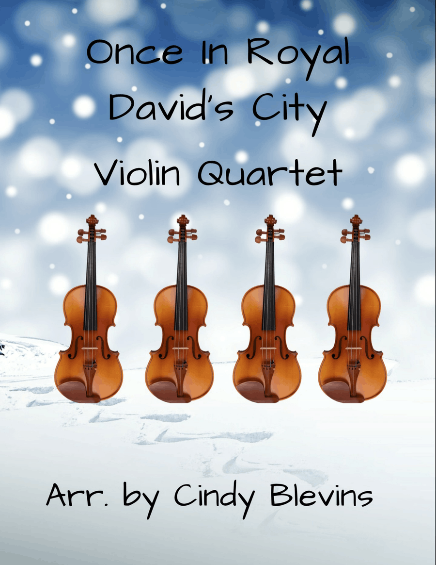 Once In Royal David's City, for Violin Quartet String Quartet scores gallery preview page 1
