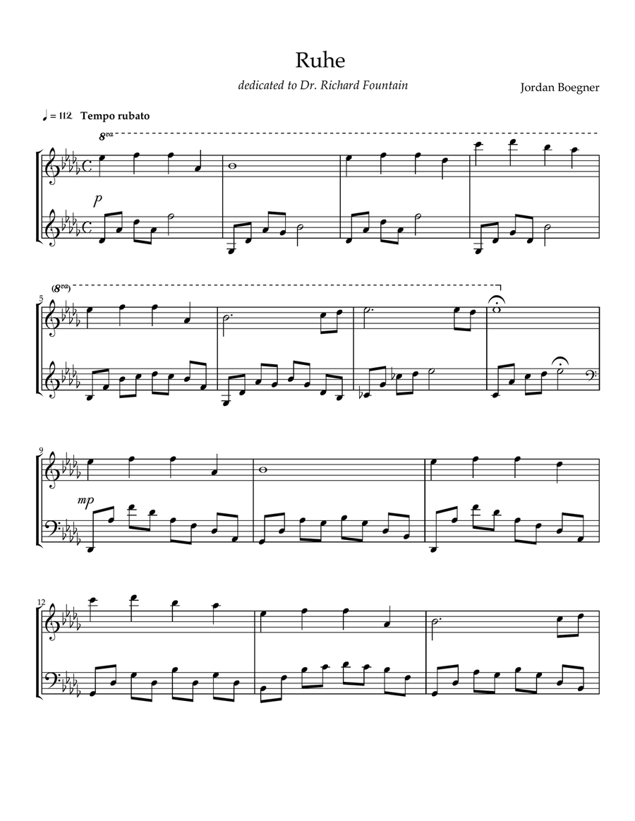 Ruhe Ruhe Piano Solo scores gallery preview page 1