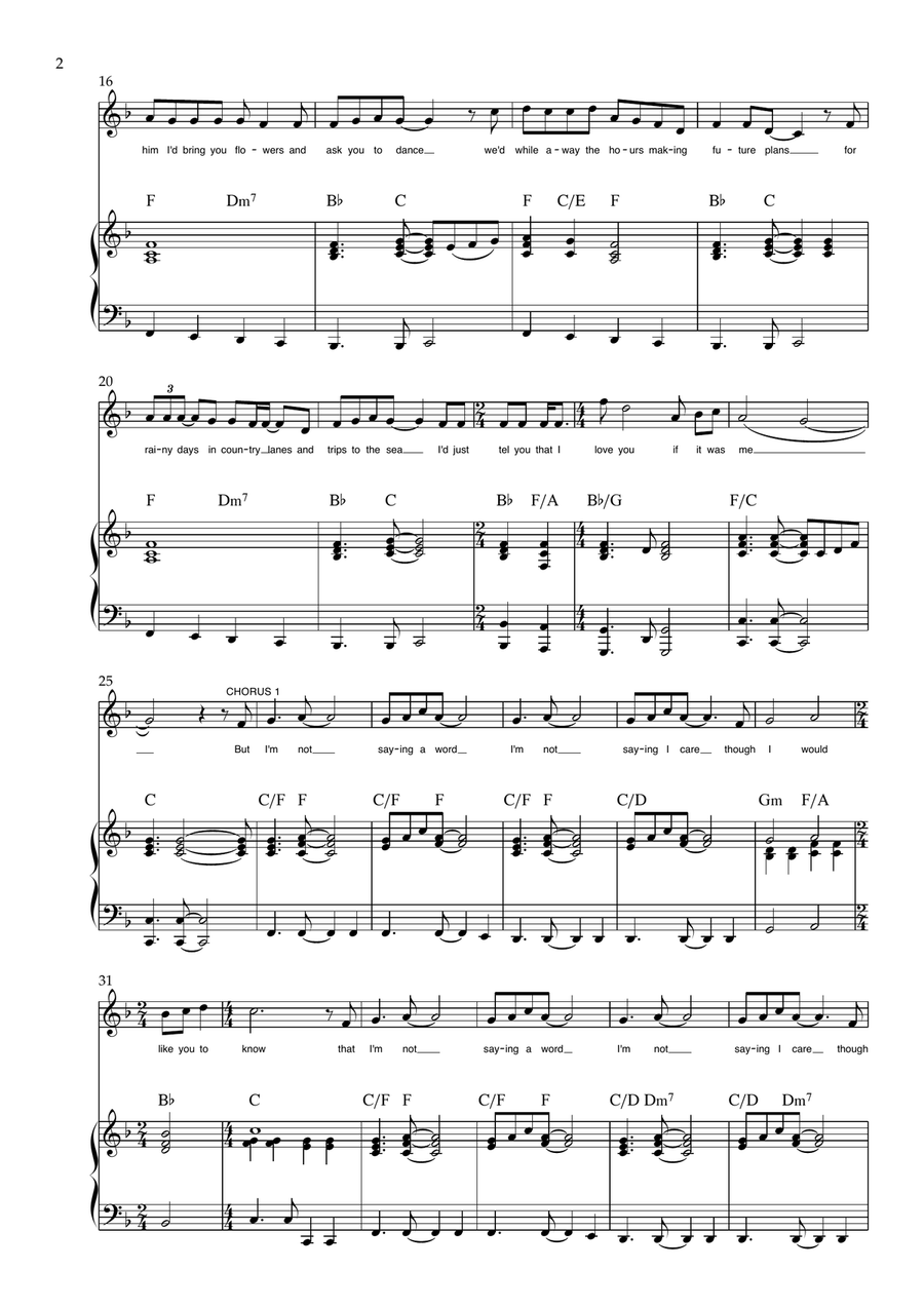 I'm Not Saying A Word I'm Not Saying A Word Piano, Vocal scores gallery preview page 2