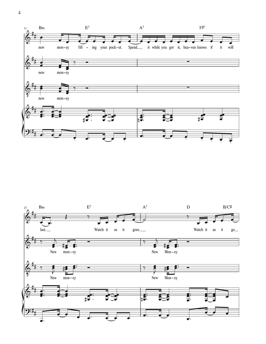 New Money (from The Great Gatsby) Voice scores gallery preview page 4