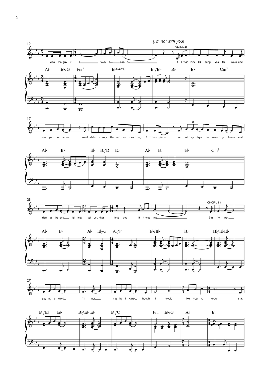 I'm Not Saying A Word Piano, Vocal scores gallery preview page 2
