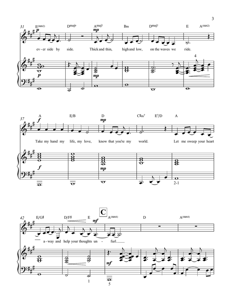 You're the One for Me Piano, Vocal scores gallery preview page 4