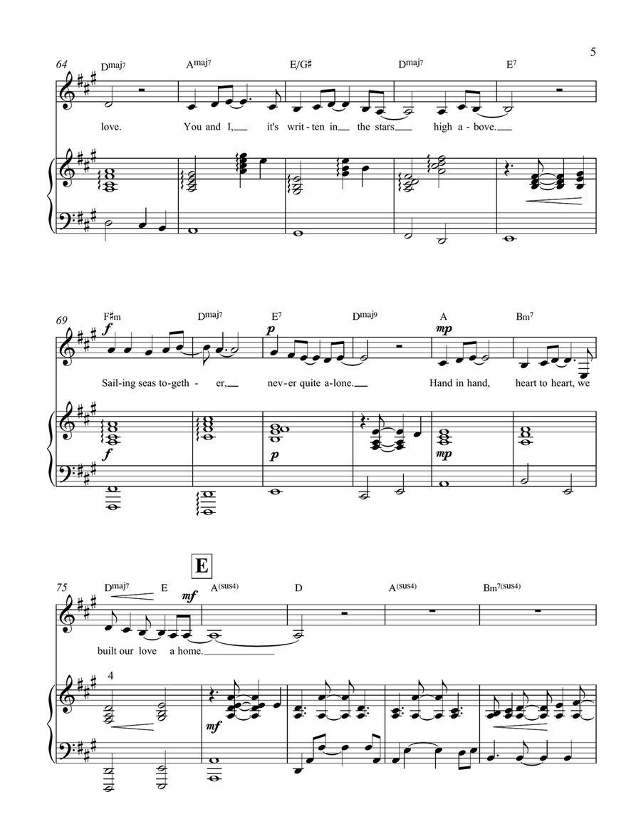 You're the One for Me Piano, Vocal scores gallery preview page 6