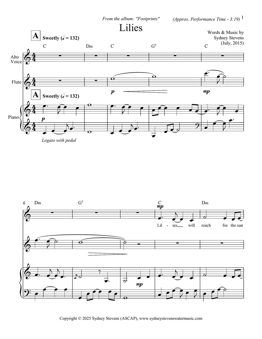 Lilies Piano, Vocal scores gallery preview page 2