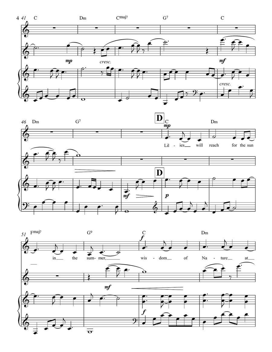 Lilies Piano, Vocal scores gallery preview page 5