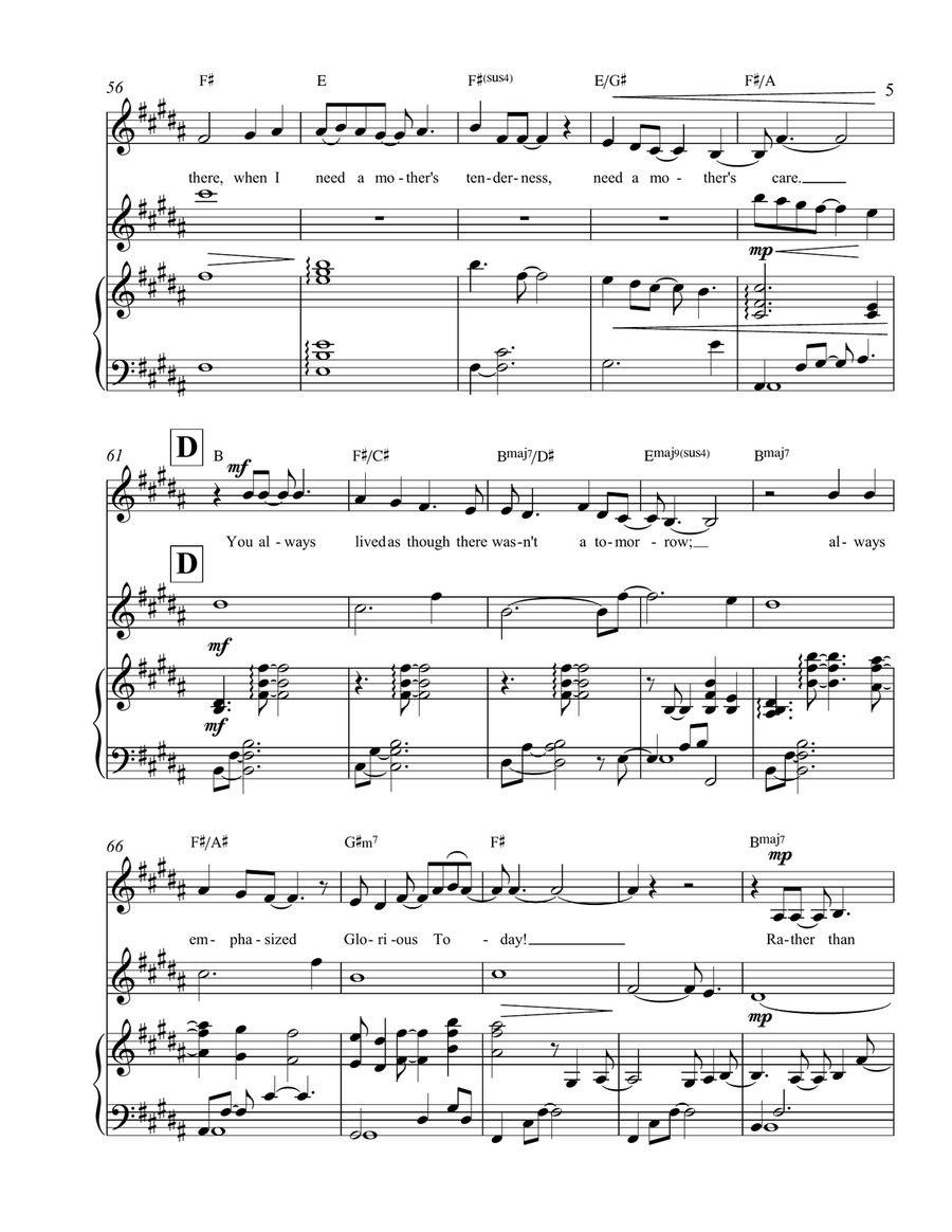 Glorious Today Piano, Vocal scores gallery preview page 6
