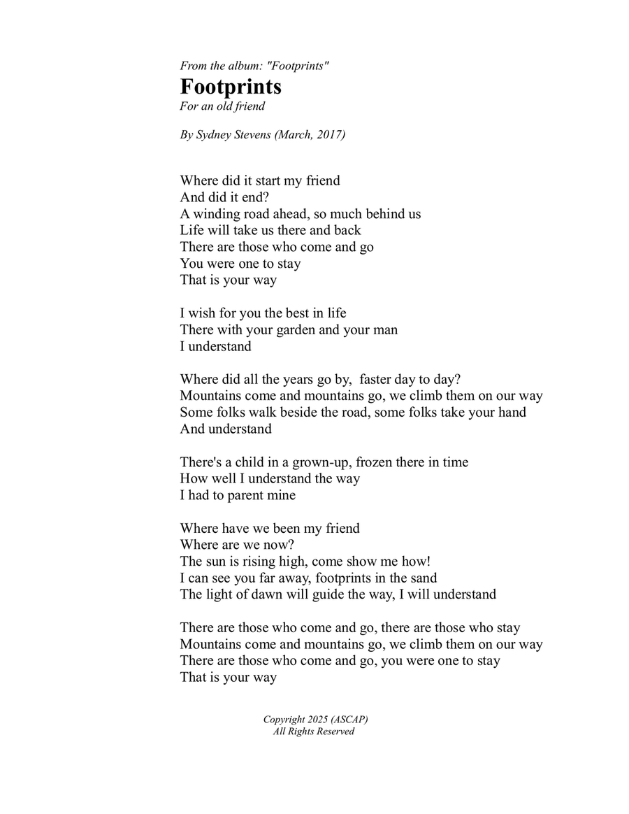 Footprints Piano, Vocal scores gallery preview page 1