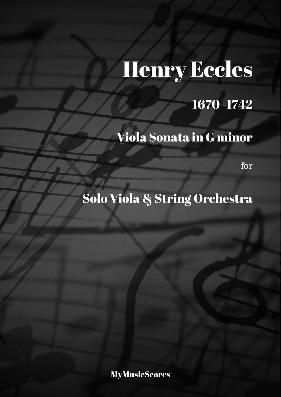 Eccles Sonata in G minor for Viola and String Orchestra String Orchestra scores gallery preview page 1