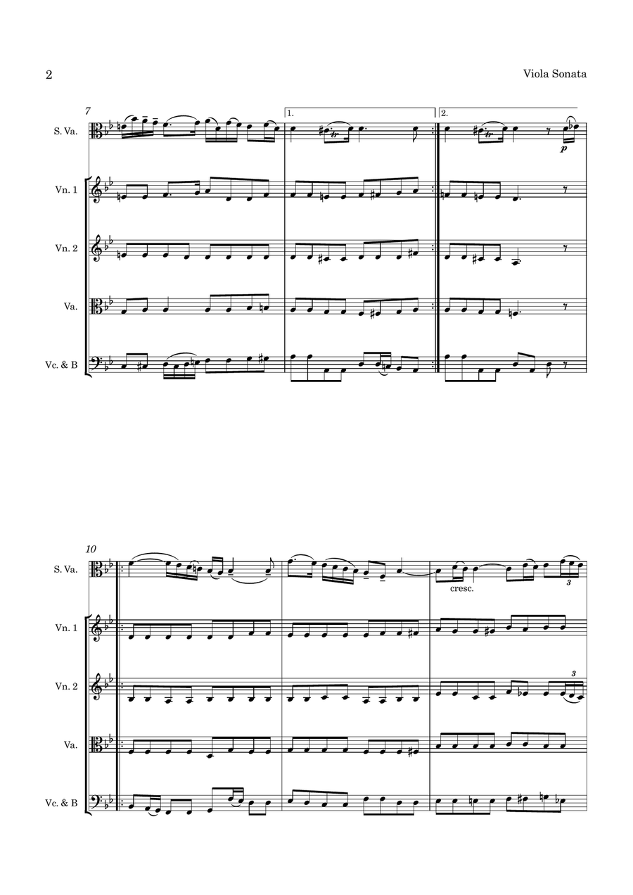 Eccles Sonata in G minor for Viola and String Orchestra String Orchestra scores gallery preview page 3
