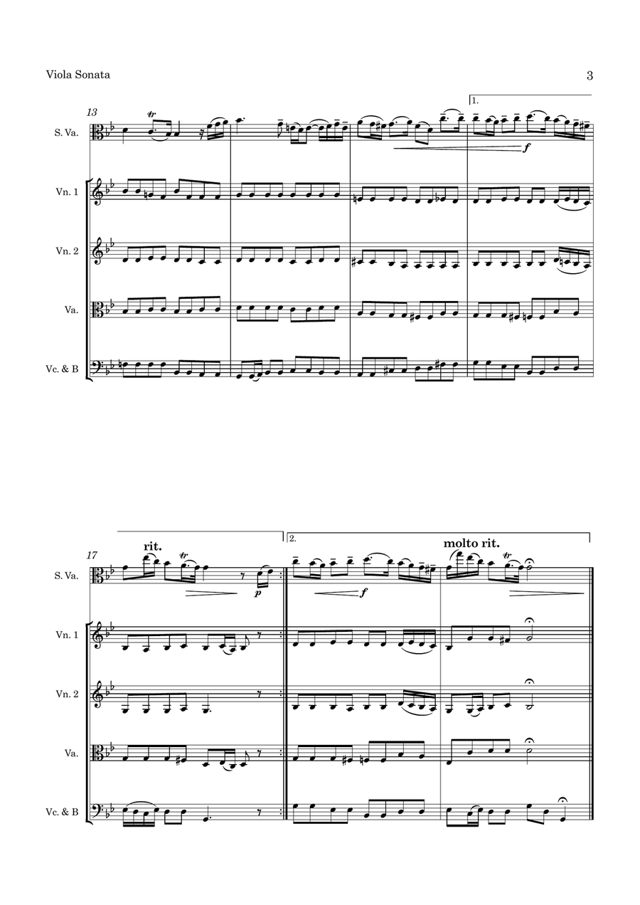 Eccles Sonata in G minor for Viola and String Orchestra String Orchestra scores gallery preview page 4