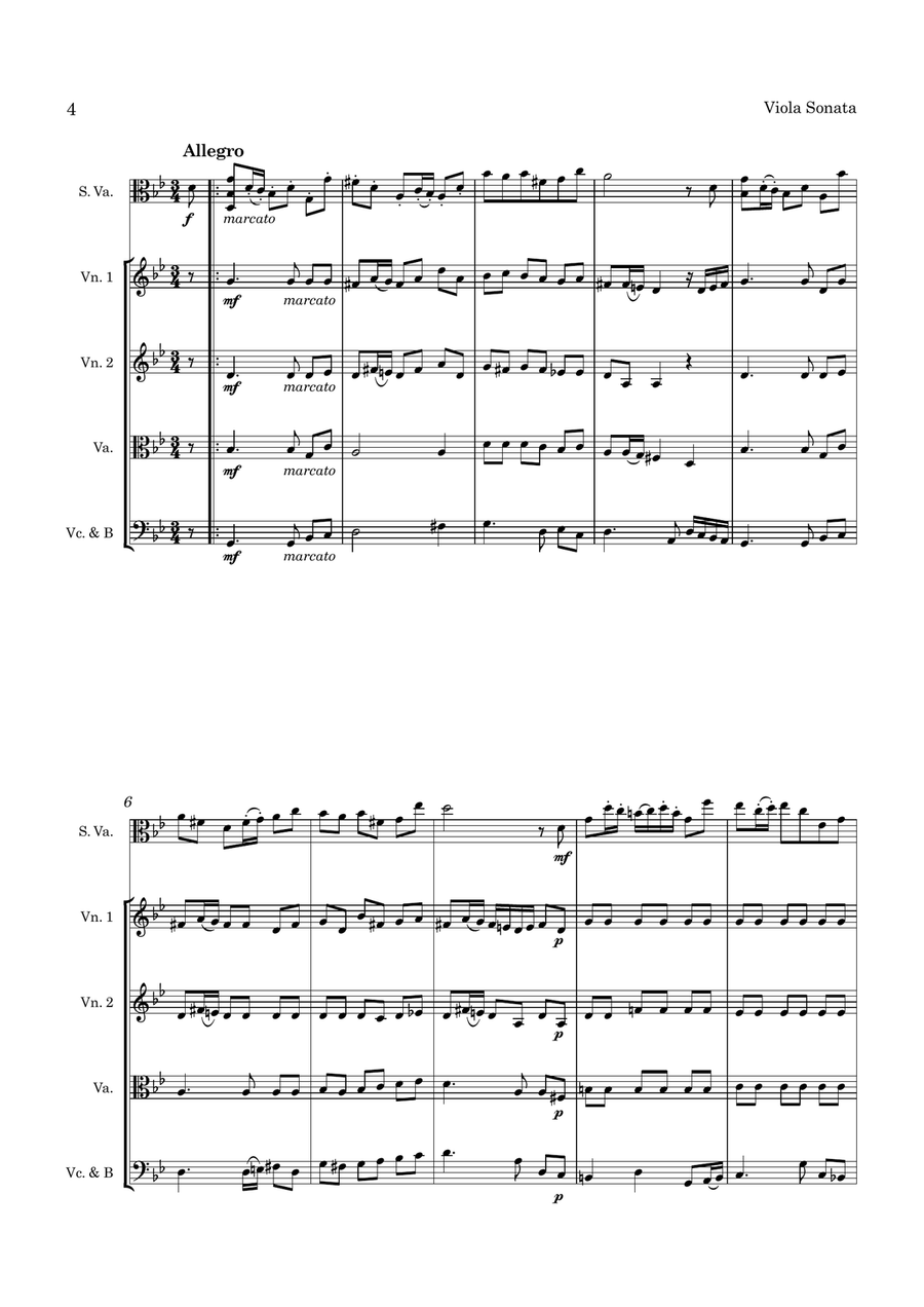 Eccles Sonata in G minor for Viola and String Orchestra String Orchestra scores gallery preview page 5