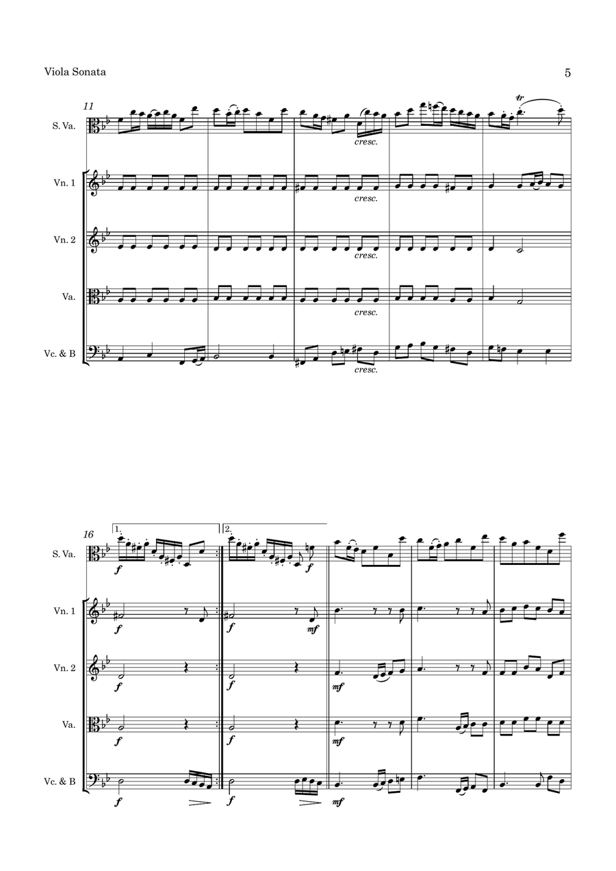 Eccles Sonata in G minor for Viola and String Orchestra String Orchestra scores gallery preview page 6