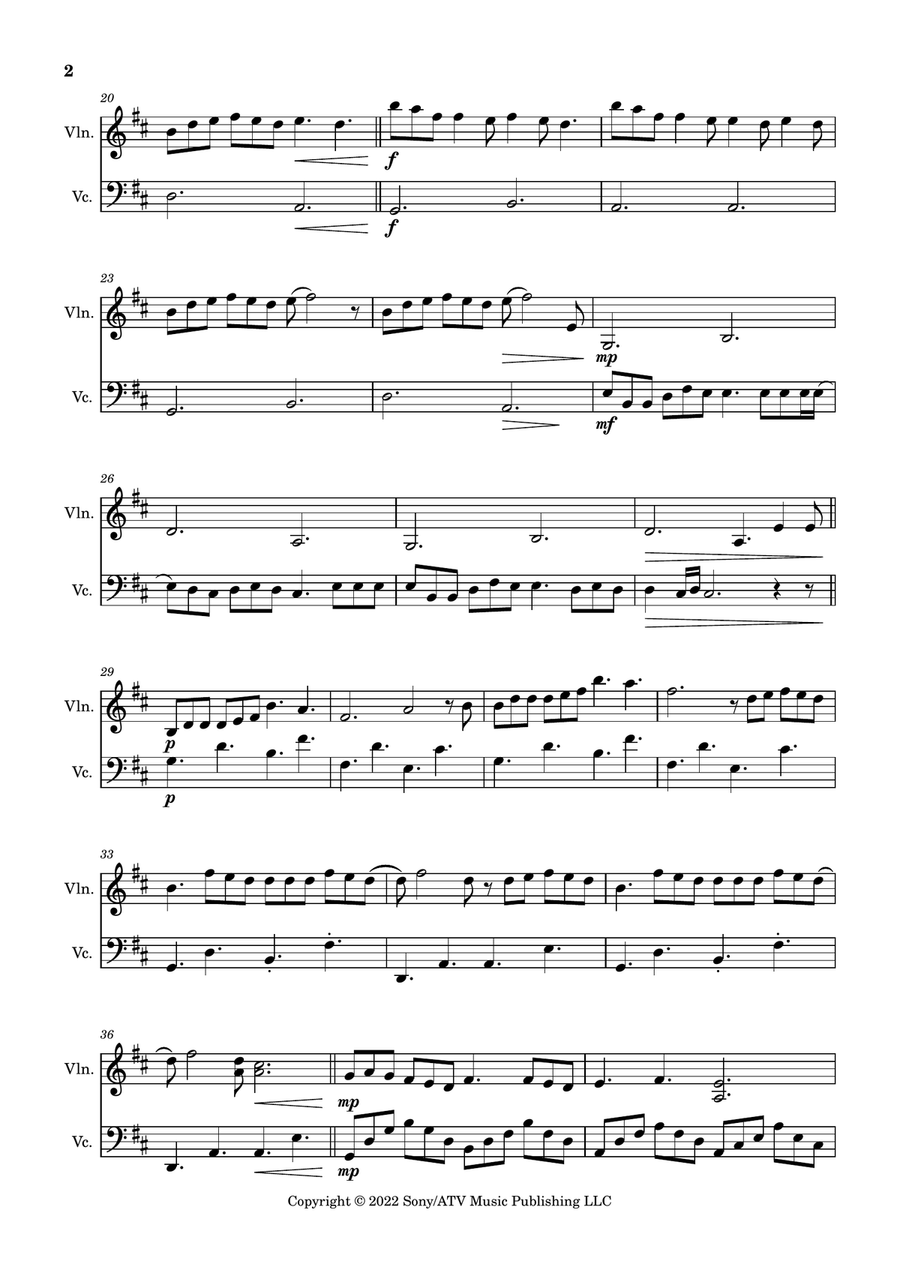 Dandelions String Duet scores gallery preview page 2