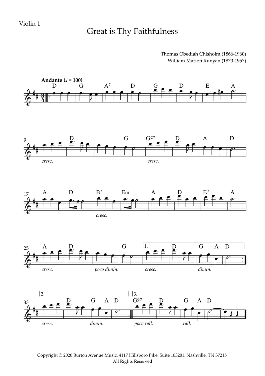 Great Is Thy Faithfulness String Quartet scores gallery preview page 3