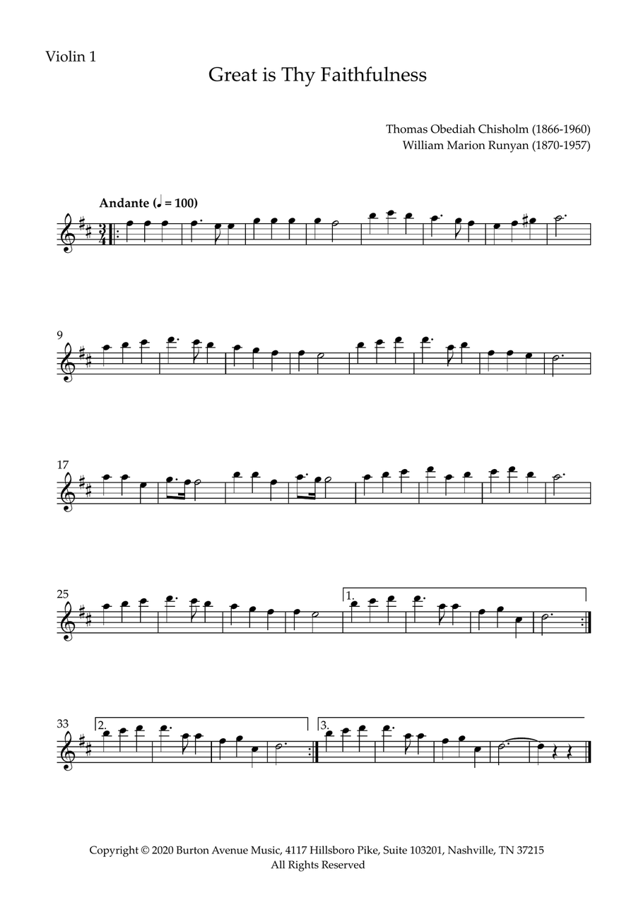 Great Is Thy Faithfulness String Quartet scores gallery preview page 3