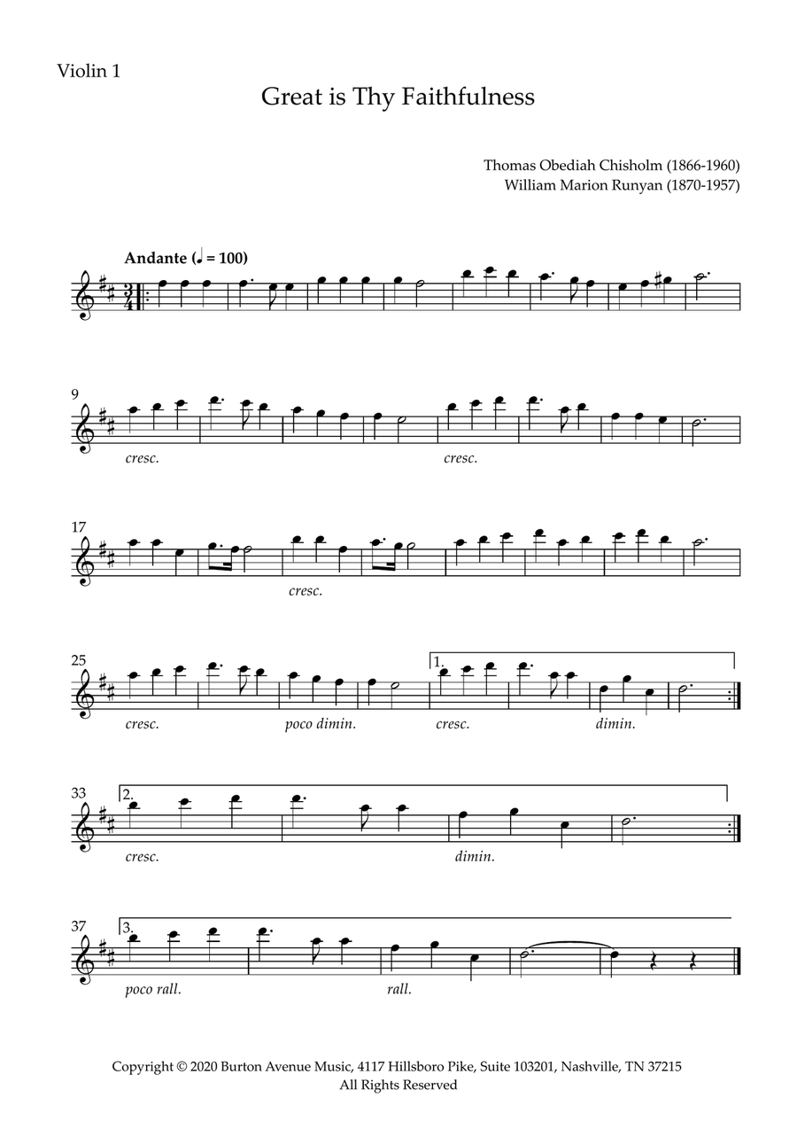 Great Is Thy Faithfulness String Orchestra scores gallery preview page 4
