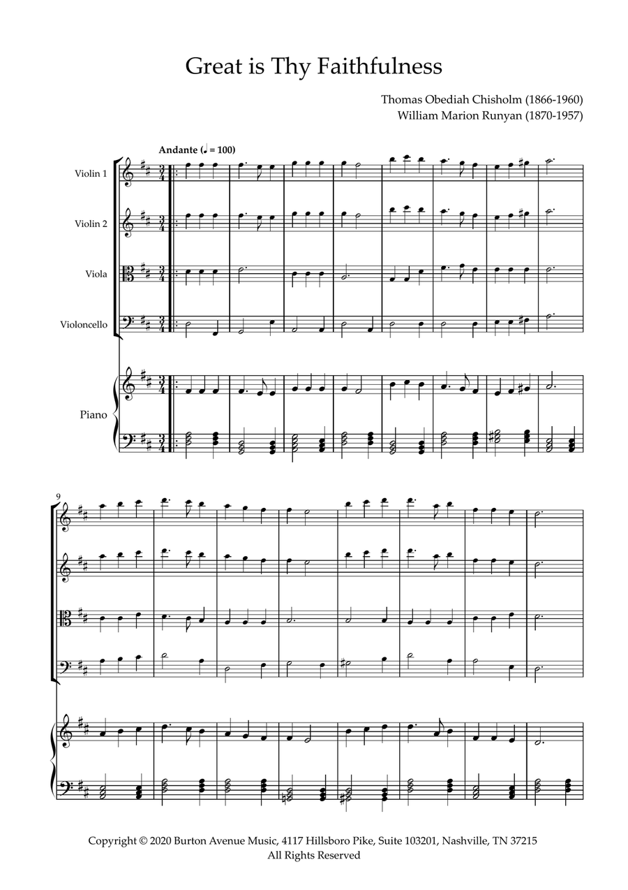 Great Is Thy Faithfulness String Orchestra scores gallery preview page 1