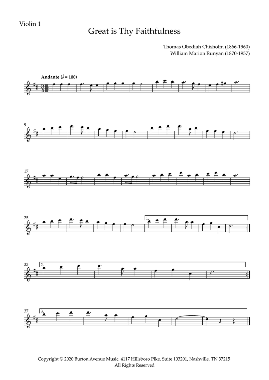 Great Is Thy Faithfulness Small Ensemble scores gallery preview page 4