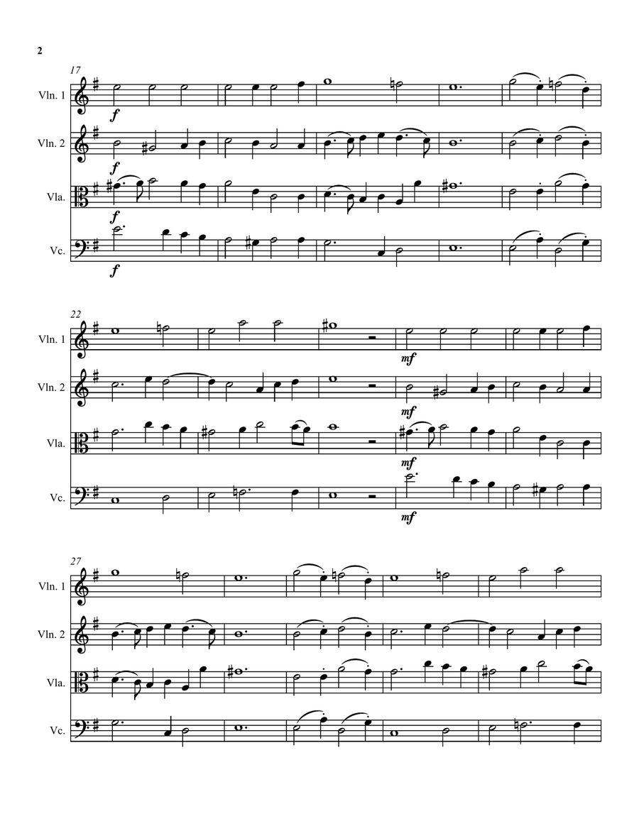 Can she excuse my wrongs (John Dowland) arranged for string quartet String Quartet scores gallery preview page 2