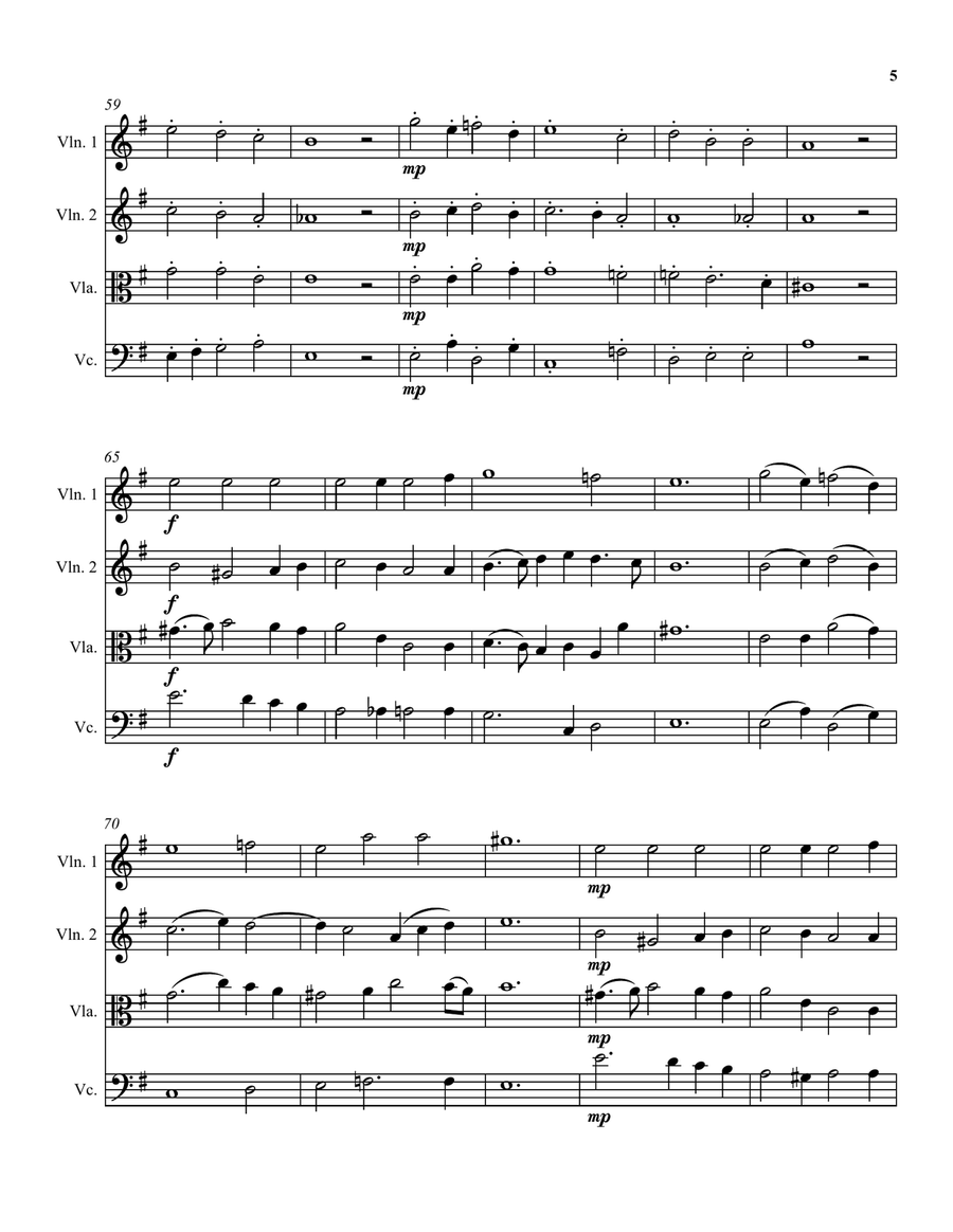 Can she excuse my wrongs (John Dowland) arranged for string quartet String Quartet scores gallery preview page 5