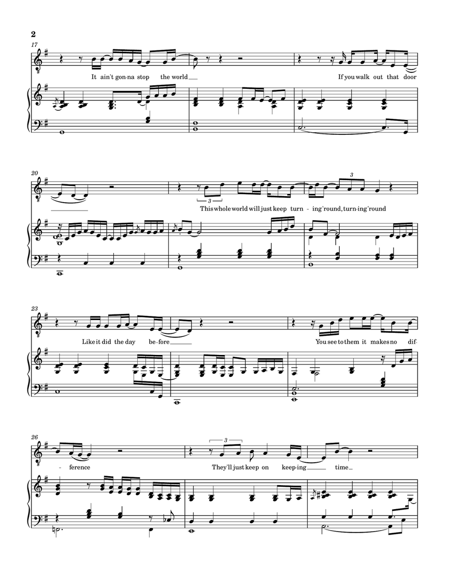 It Don't Matter To The Sun Piano, Vocal scores gallery preview page 2