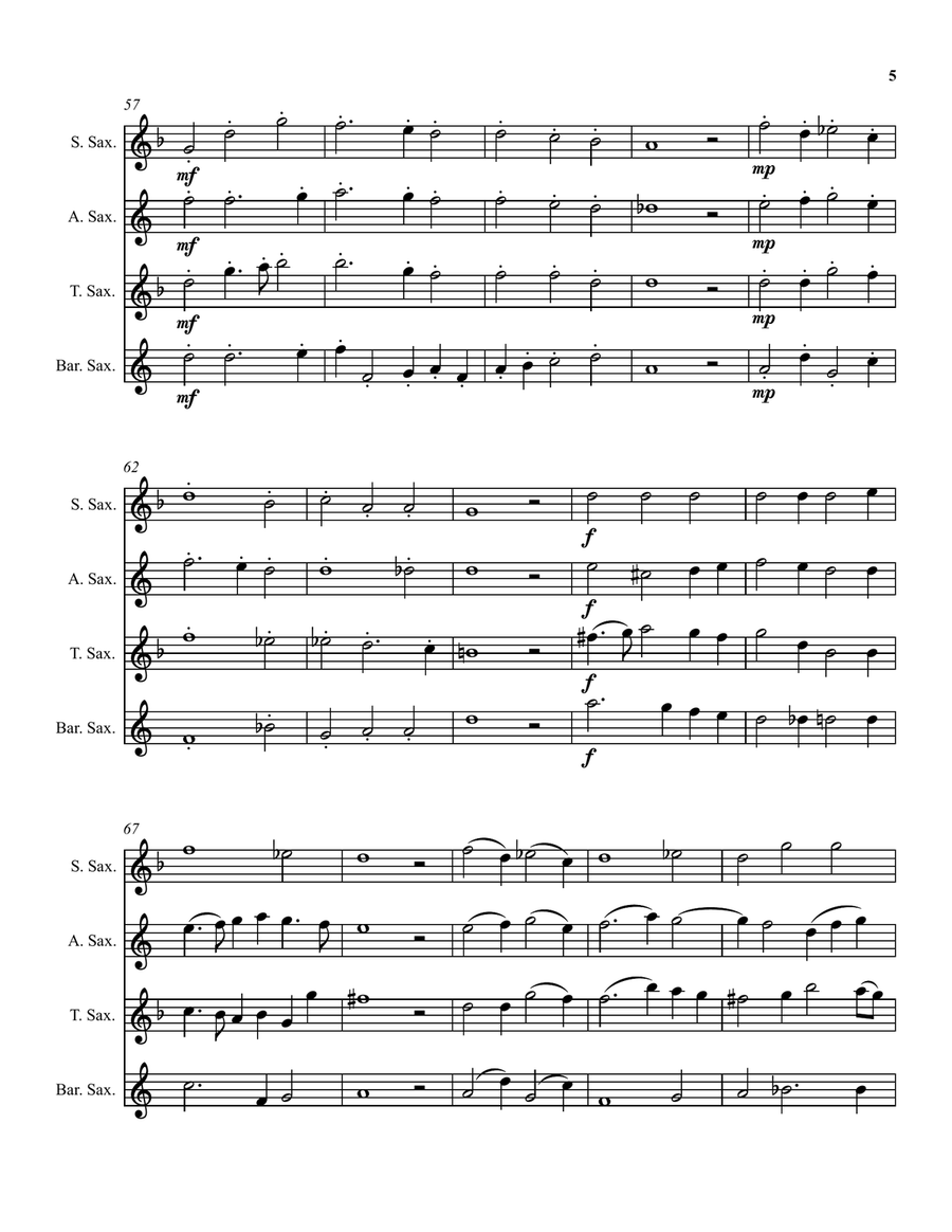 Can she excuse my wrongs (John Dowland) arranged for saxophone quartet Saxophone Quartet scores gallery preview page 5