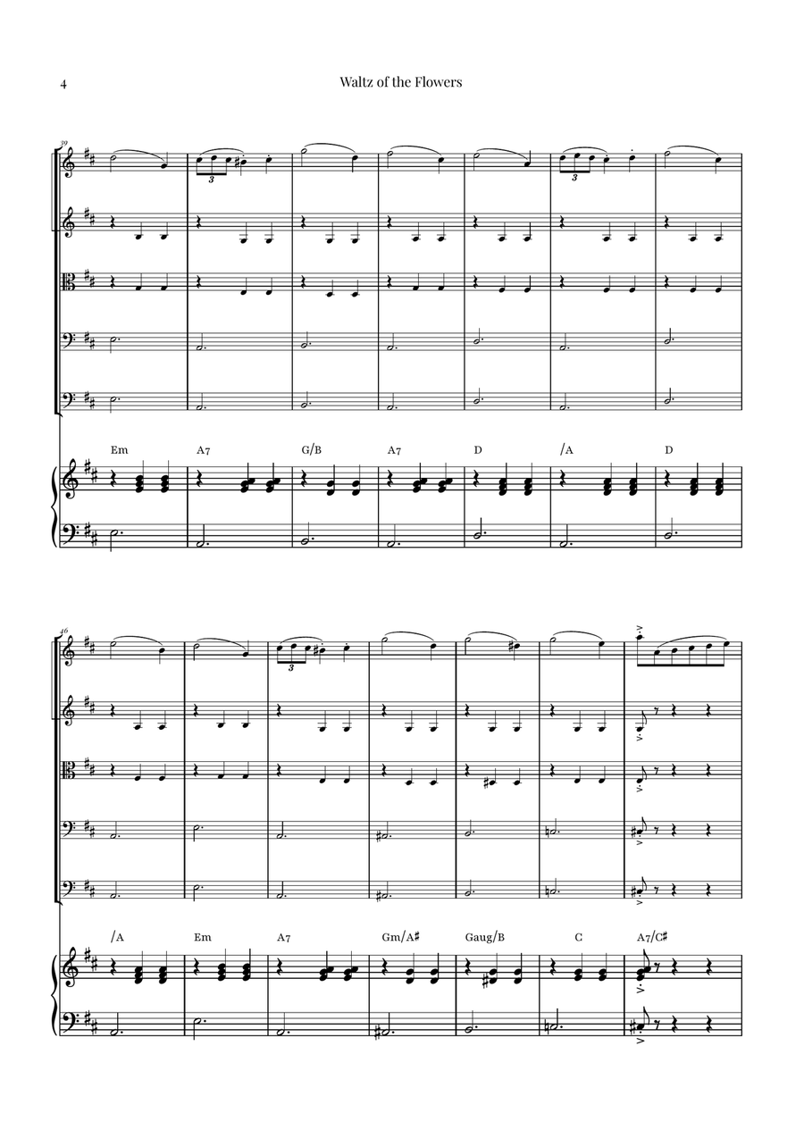 Waltz of the Flowers by Tchaikovsky | ENCHANTING Sheet Music String Orchestra scores gallery preview page 4