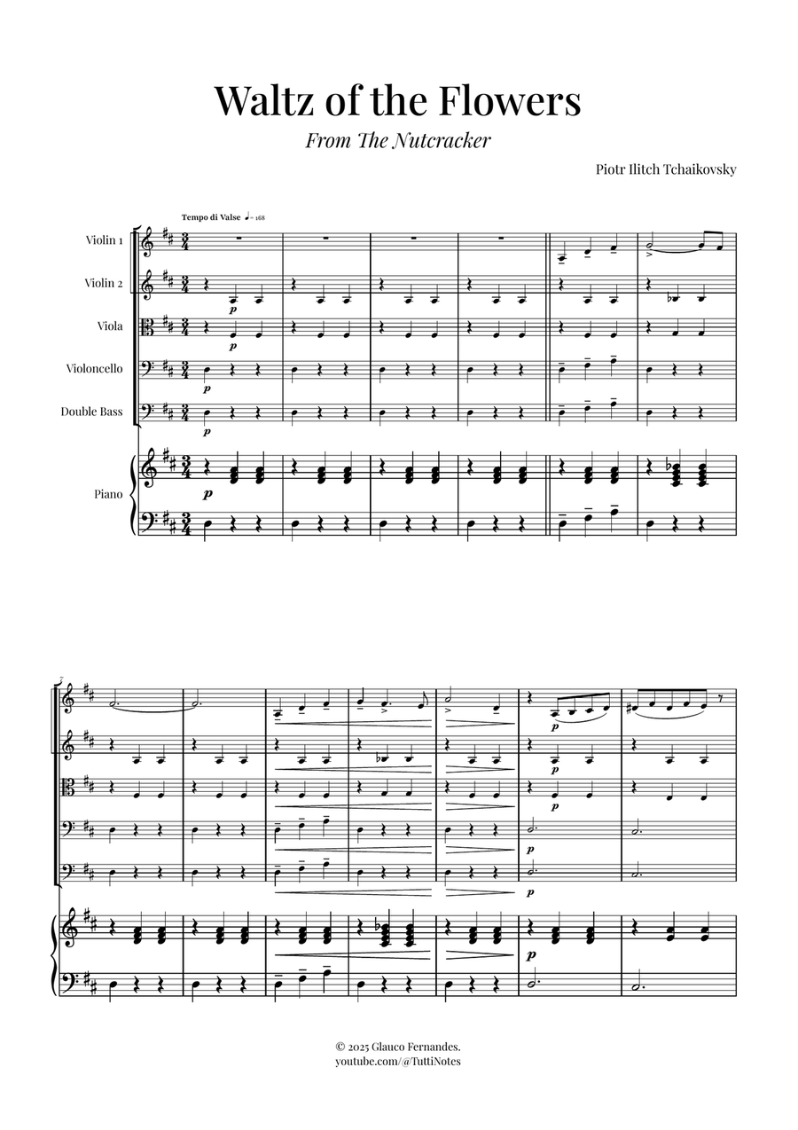 Waltz of the Flowers by Tchaikovsky | ENCHANTING Sheet Music String Orchestra scores gallery preview page 1