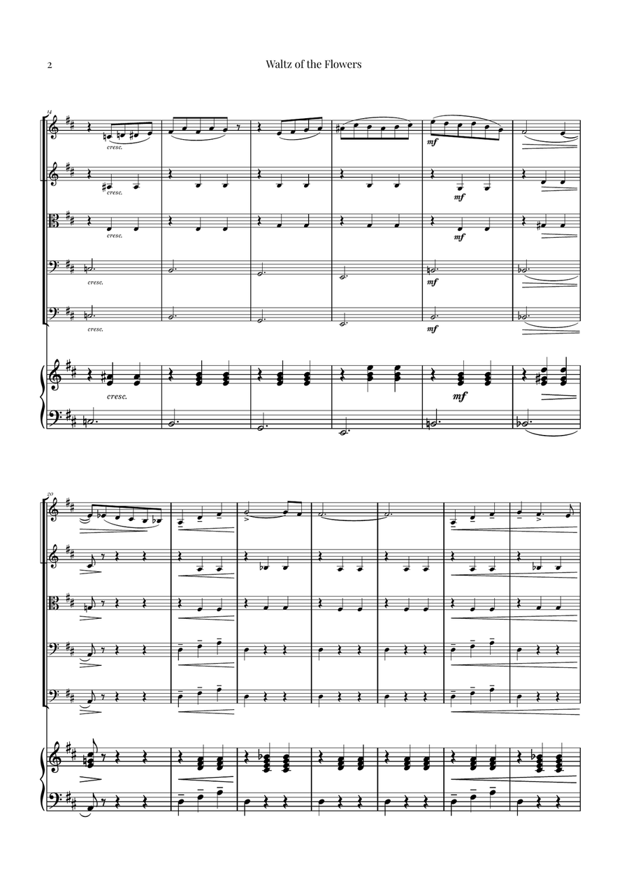 Waltz of the Flowers by Tchaikovsky | ENCHANTING Sheet Music String Orchestra scores gallery preview page 2