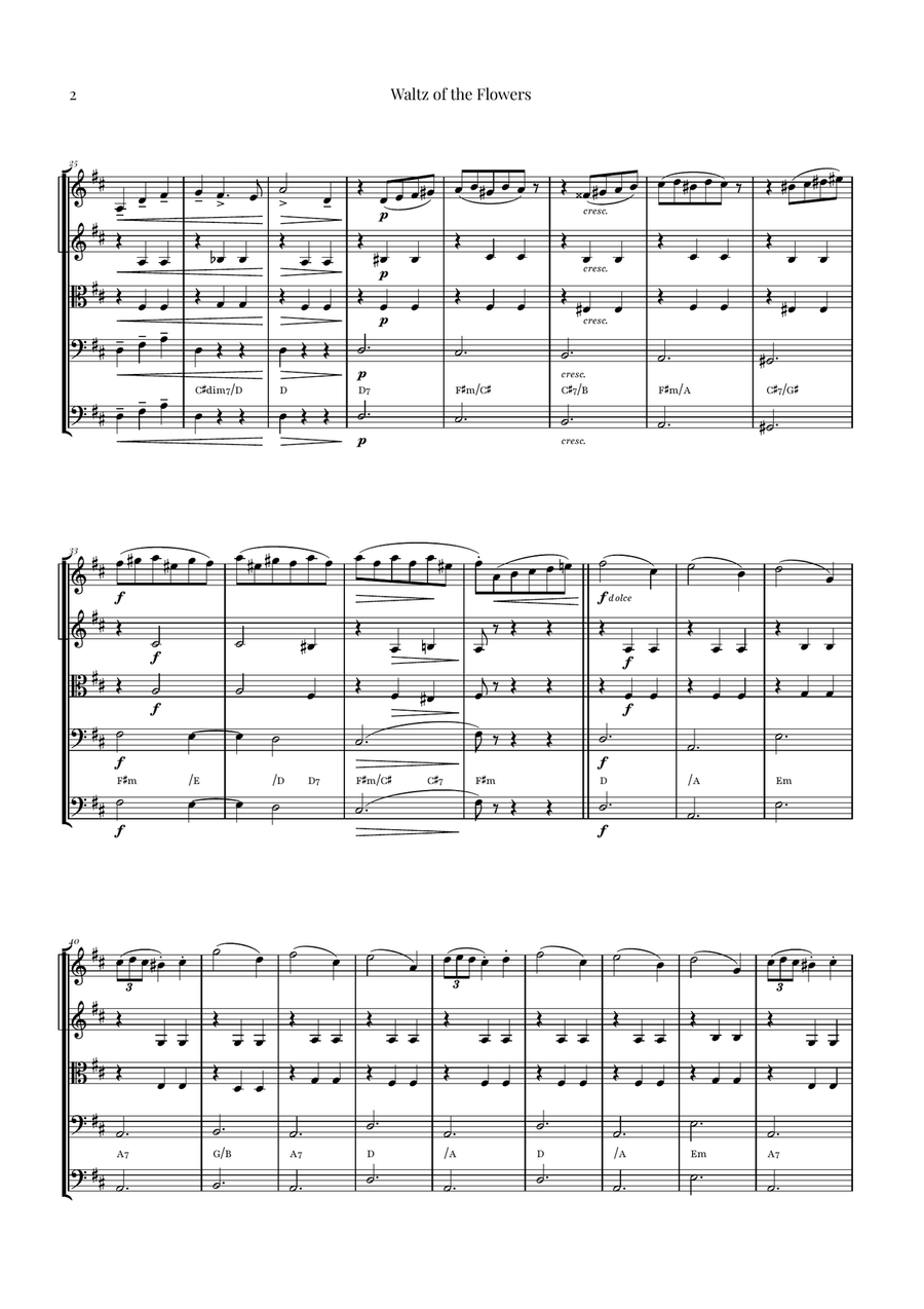 Waltz of the Flowers by Tchaikovsky | ENCHANTING Sheet Music String Orchestra scores gallery preview page 2