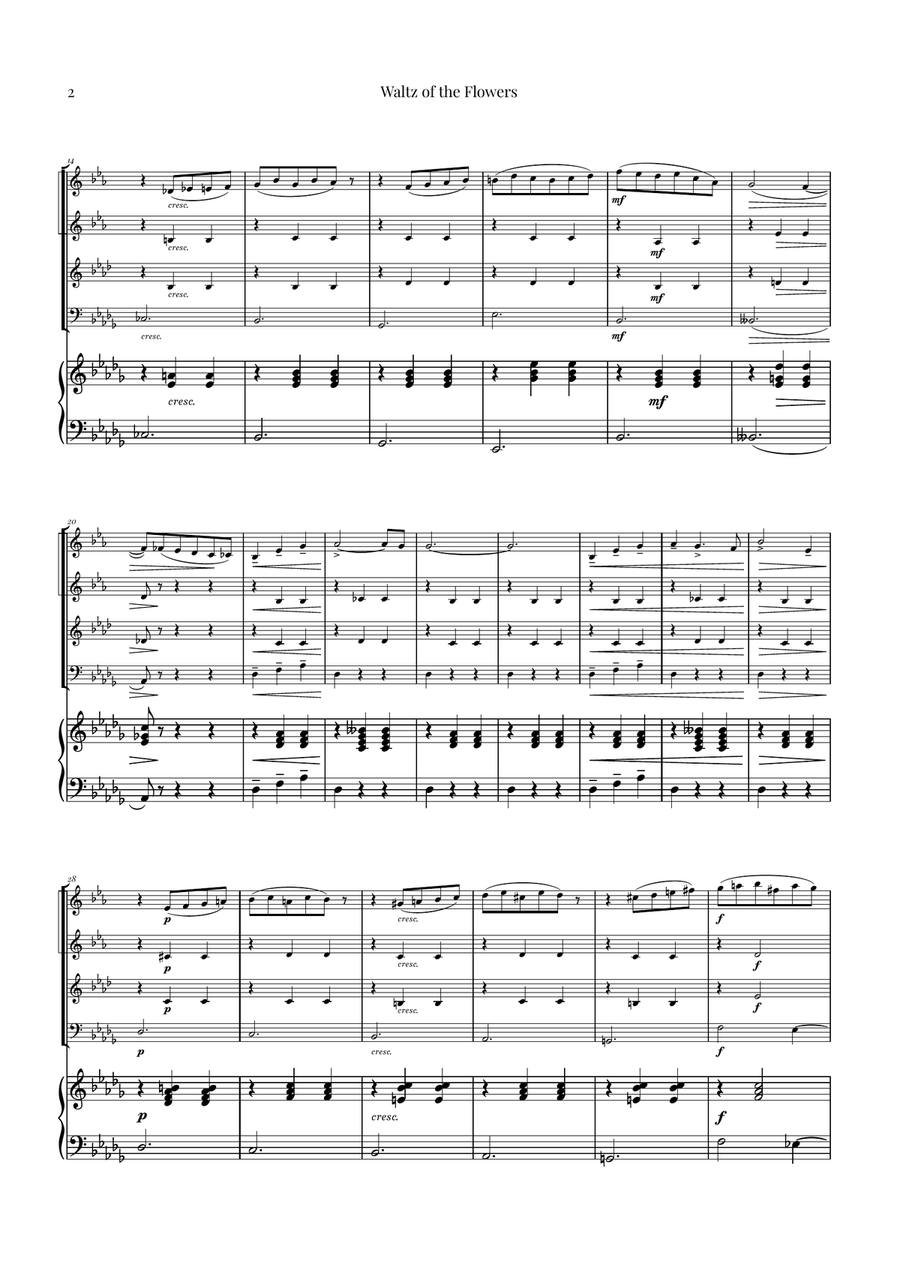 Waltz of the Flowers by Tchaikovsky | ENCHANTING Sheet Music Brass Quartet scores gallery preview page 2