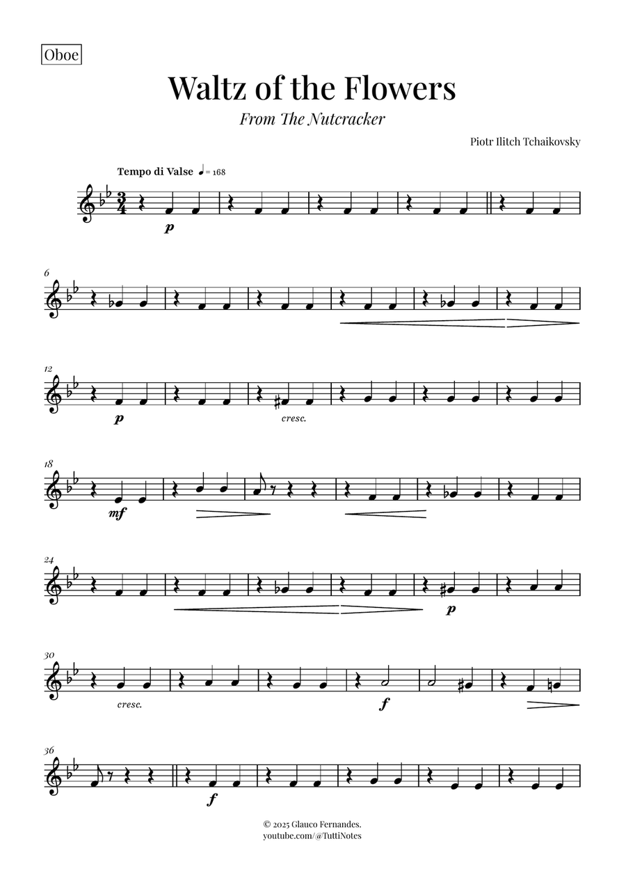 Waltz of the Flowers by Tchaikovsky | ENCHANTING Sheet Music Woodwind Quartet scores gallery preview page 6