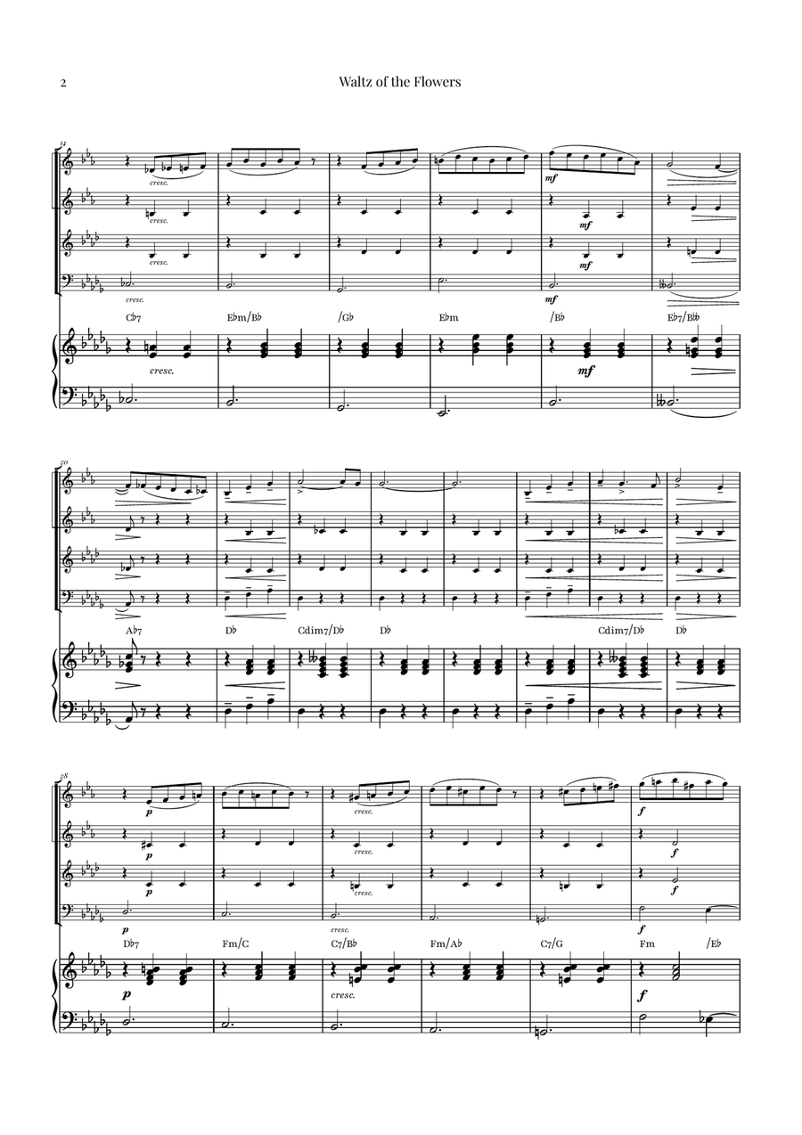 Waltz of the Flowers by Tchaikovsky | ENCHANTING Sheet Music Brass Quartet scores gallery preview page 2