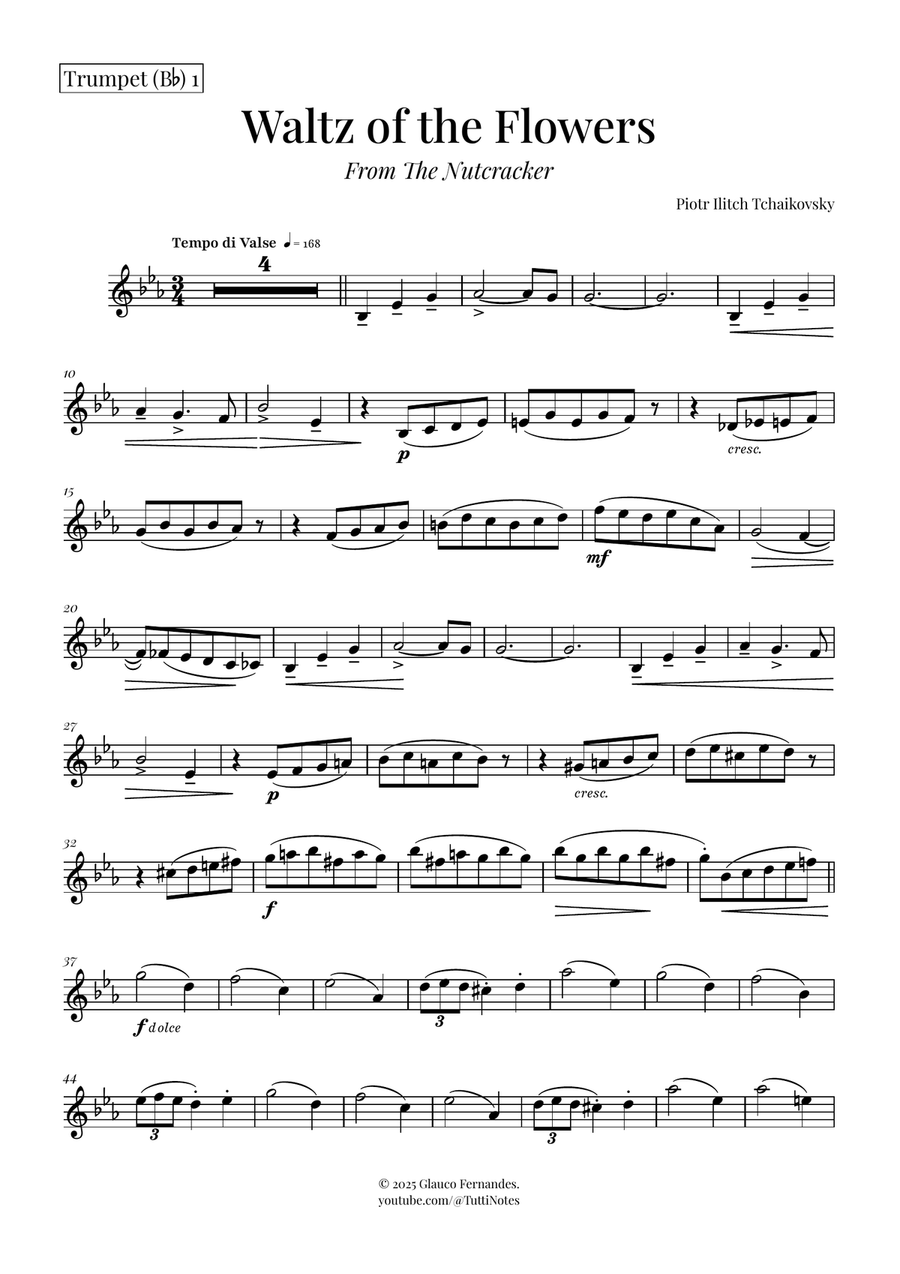 Waltz of the Flowers by Tchaikovsky | ENCHANTING Sheet Music Woodwind Quartet scores gallery preview page 5