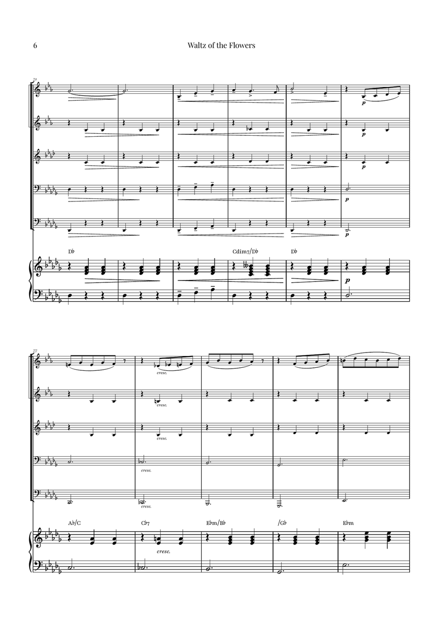 Waltz of the Flowers by Tchaikovsky | ENCHANTING Sheet Music Brass Quintet scores gallery preview page 6