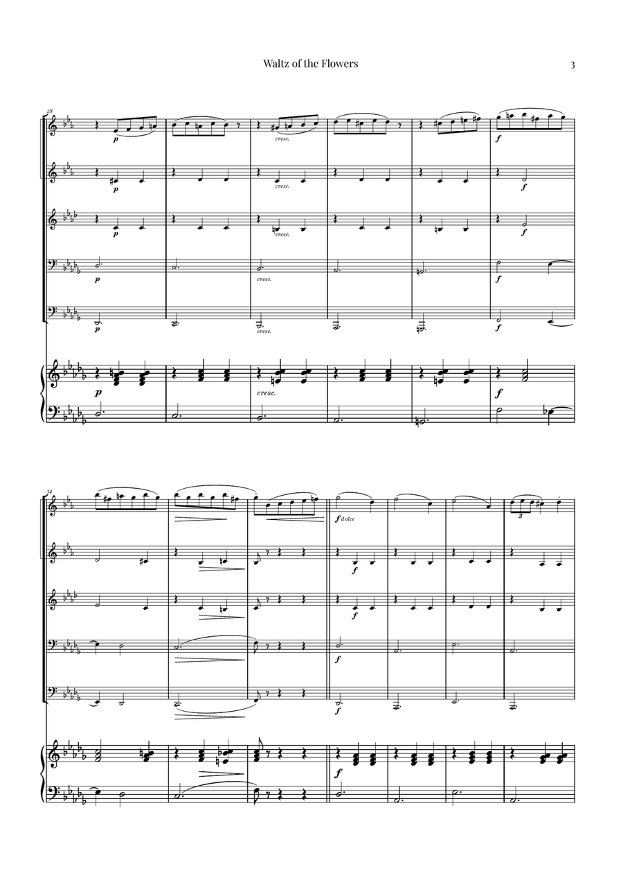Waltz of the Flowers by Tchaikovsky | ENCHANTING Sheet Music Brass Quintet scores gallery preview page 3