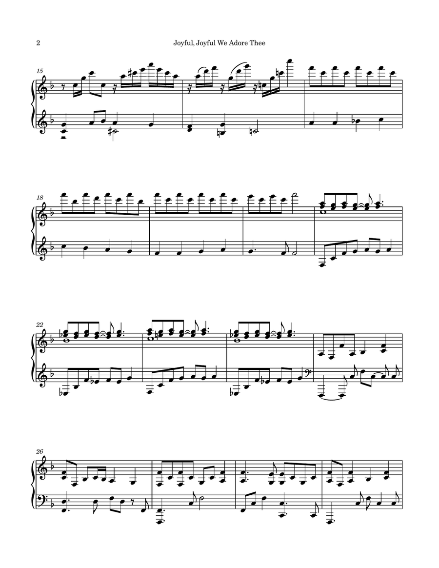 Joyful, Joyful We Adore Thee (Ode to Joy) Piano Solo scores gallery preview page 2