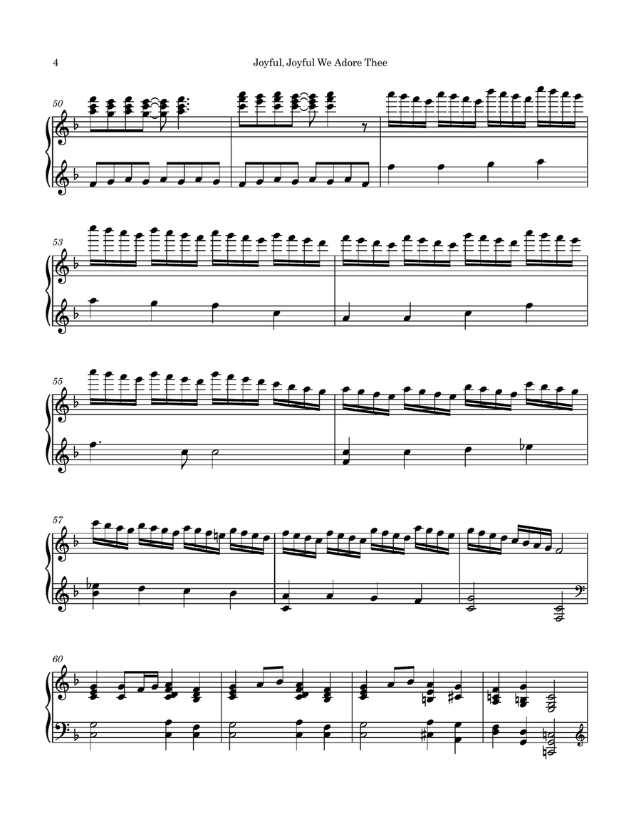 Joyful, Joyful We Adore Thee (Ode to Joy) Piano Solo scores gallery preview page 4