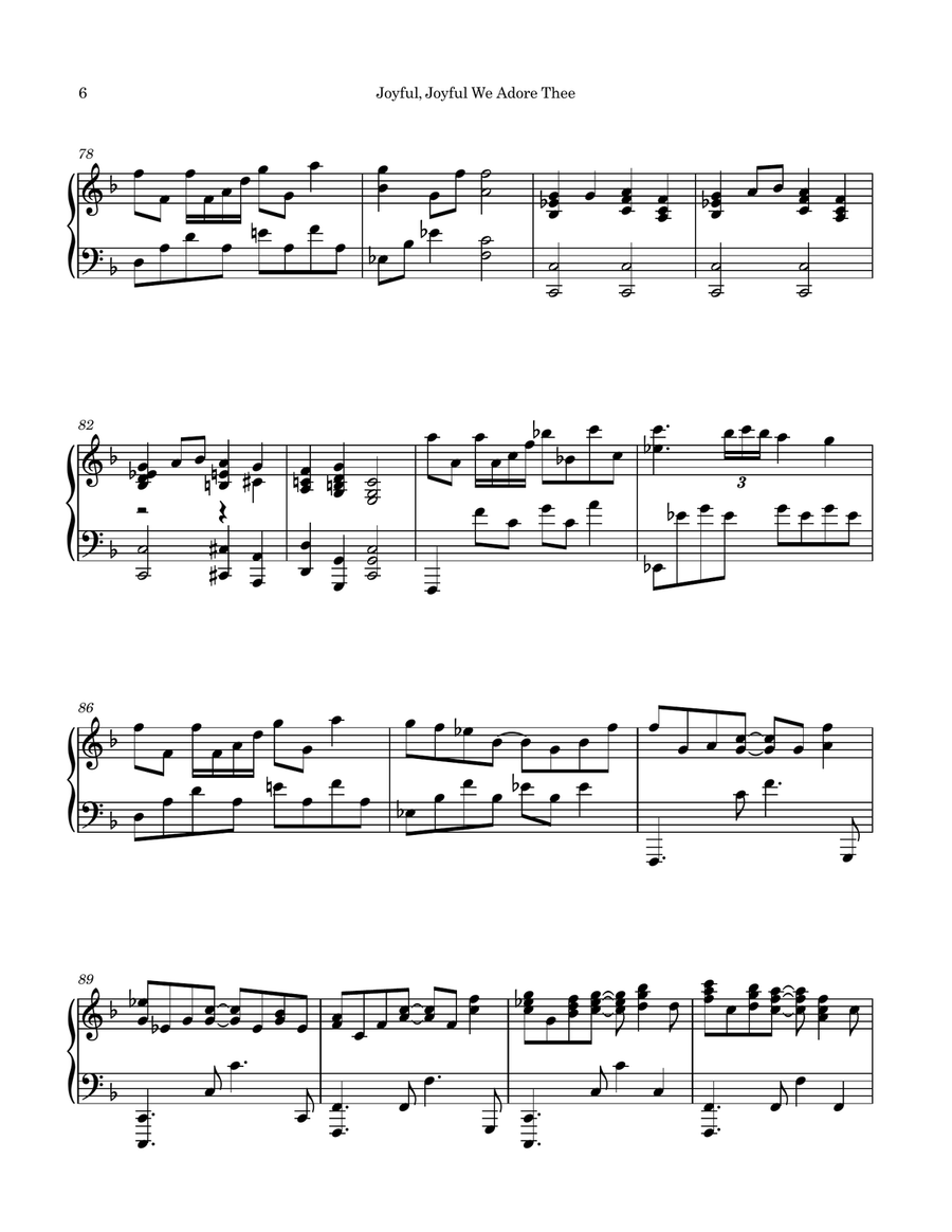 Joyful, Joyful We Adore Thee (Ode to Joy) Piano Solo scores gallery preview page 6