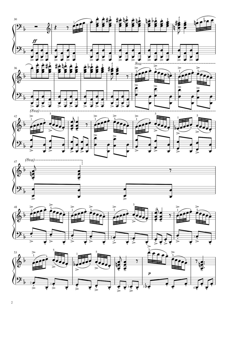 Troldtog Op.54 No.3 - Edvard Grieg Piano Solo scores gallery preview page 2