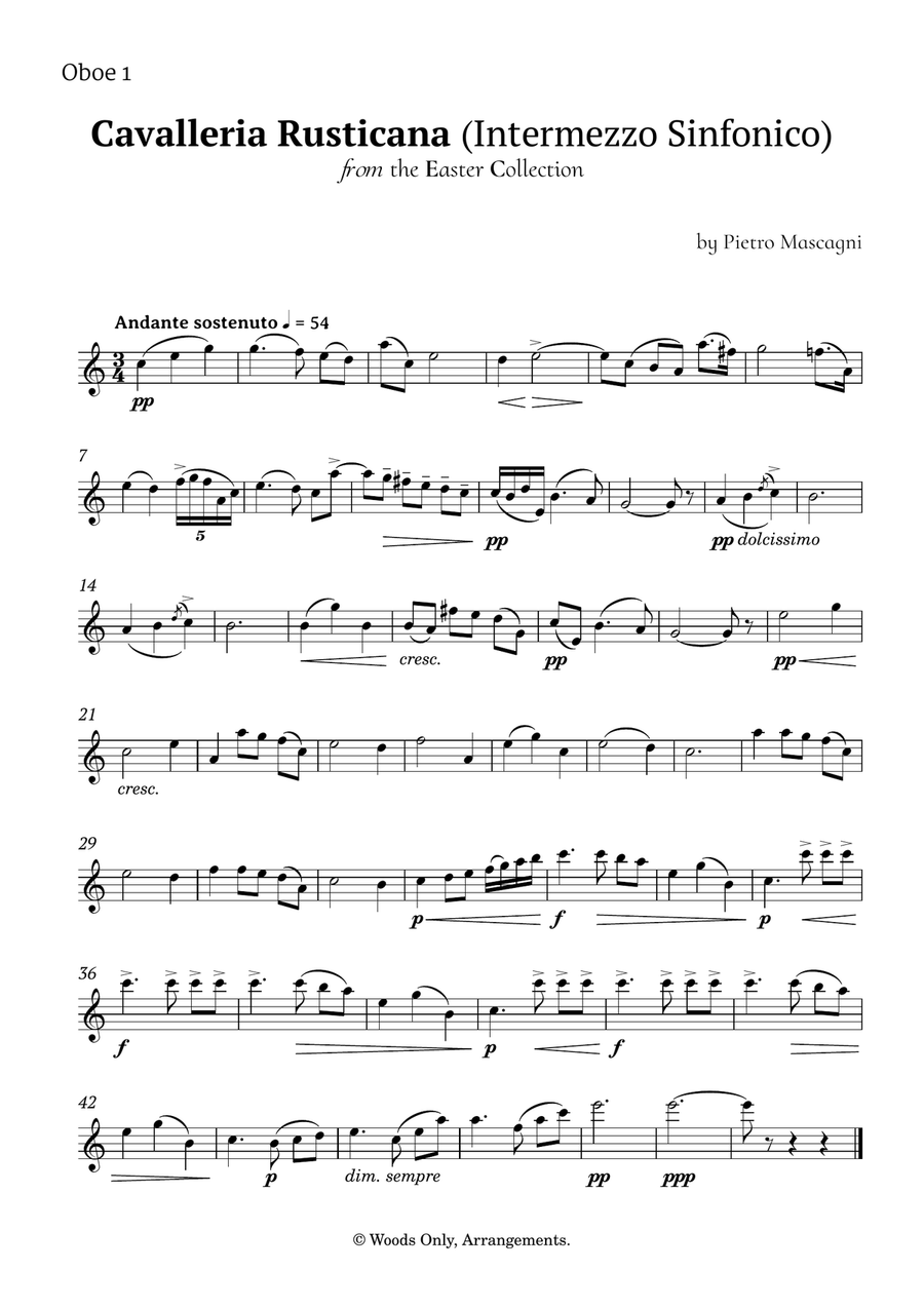 Intermezzo Sinfonico by Pietro Mascagni for Double Reed Quartet Woodwind Quartet scores gallery preview page 3