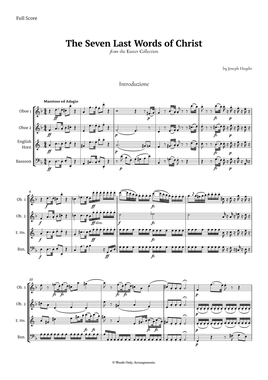5 Easter Songs for Double Reed Quartet plus one Bonus Woodwind Quartet scores gallery preview page 2