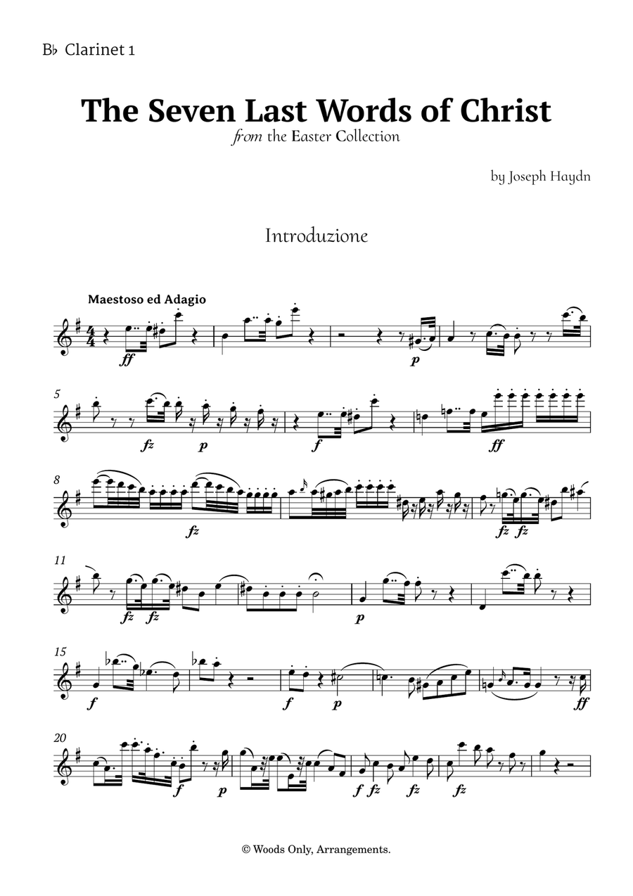 The Seven Last Words of Christ by Haydn for Clarinet Quartet Clarinet Quartet scores gallery preview page 4