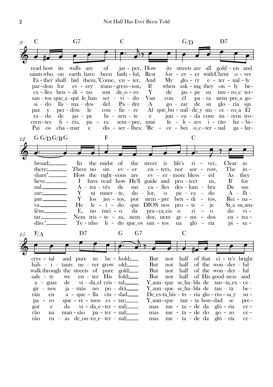 Not Half Has Ever Been Told (No Se Ha Dicho Aún La Mitad.) A bela cidade Piano scores gallery preview page 2