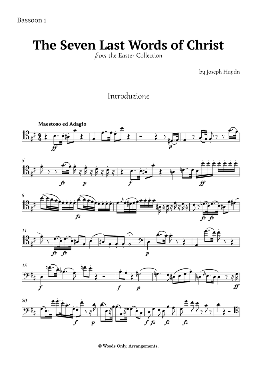 The Seven Last Words of Christ by Haydn for Bassoon Quartet Bassoon Quartet scores gallery preview page 4