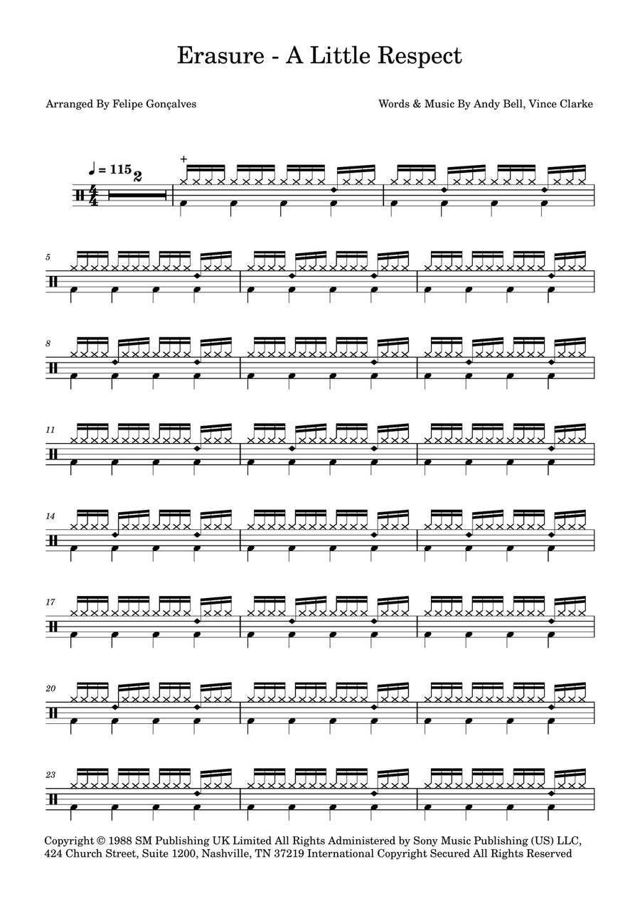 A Little Respect A Little Respect Drum Set scores gallery preview page 1