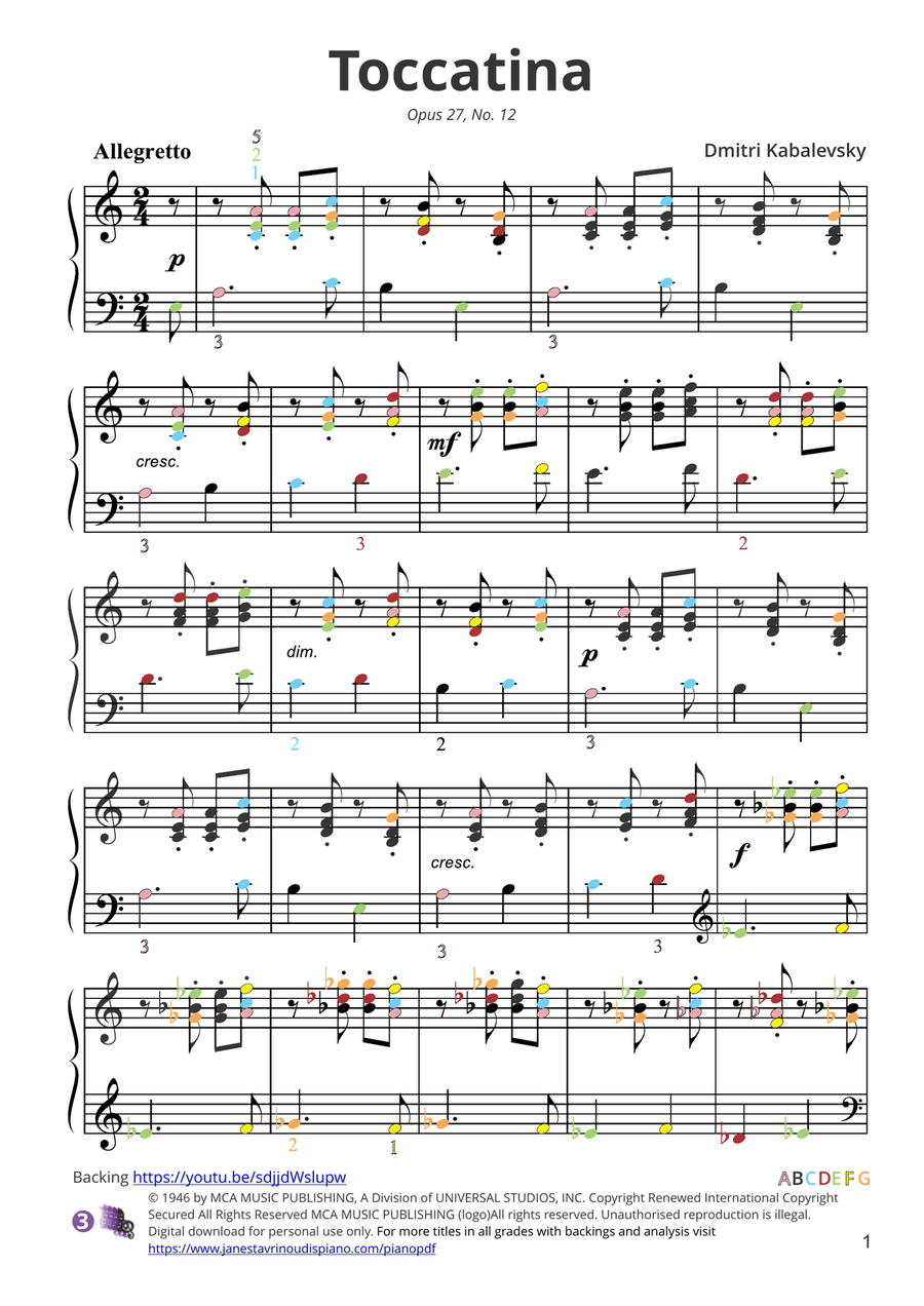 Toccatina, Op. 27 Toccatina, Op. 27 Piano Solo scores gallery preview page 3